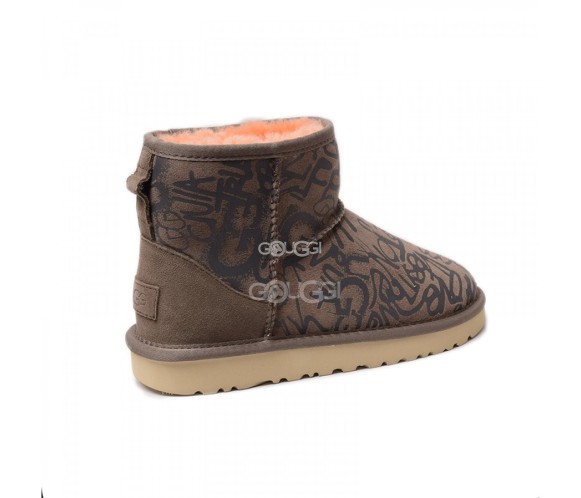 Женские мини угги Mini Sparkle Graffiti Slate