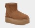 Женские мини угги на платформе UGG Classic Mini Platform Chestnut