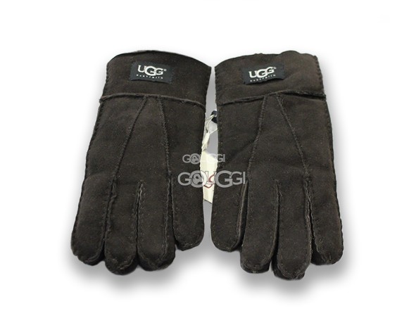 Меховые перчатки мужские Suede Black 