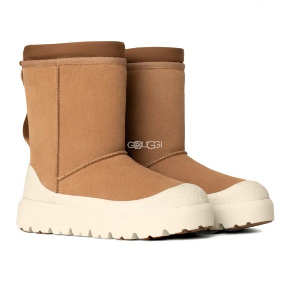 Мужские короткие угги с галошами Classic Short Weather Hybrid - Chestnut / Whitecap