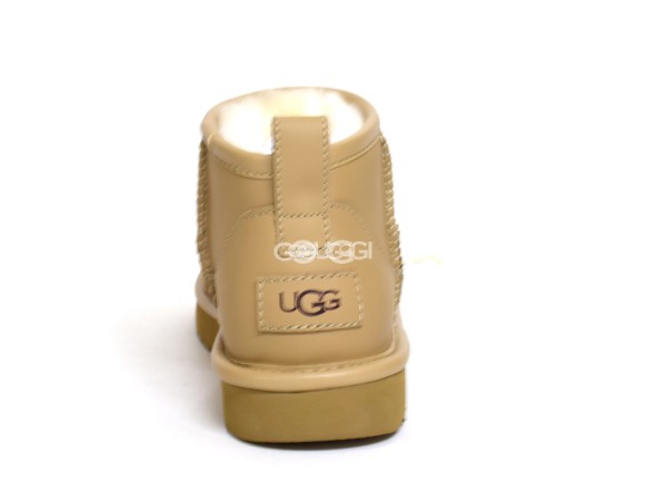 Женские кожаные ультра мини угги Ultra mini Leather Sand