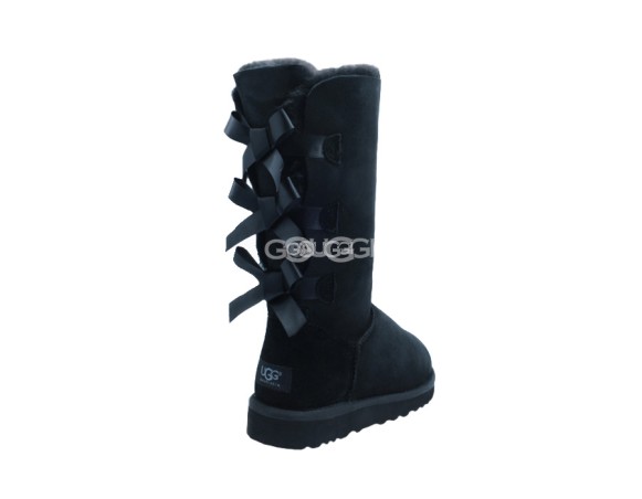 Женские высокие угги с бантиками Bailey Bow Tall Black