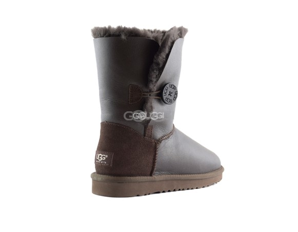 Женские угги с пуговицей Bailey Button Metallic Chocolate-1