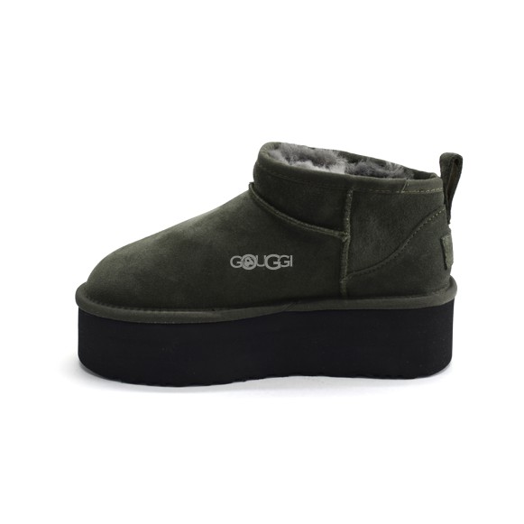 Женские ультра мини угги на платформе Classic Ultra Mini Platform Dark Green
